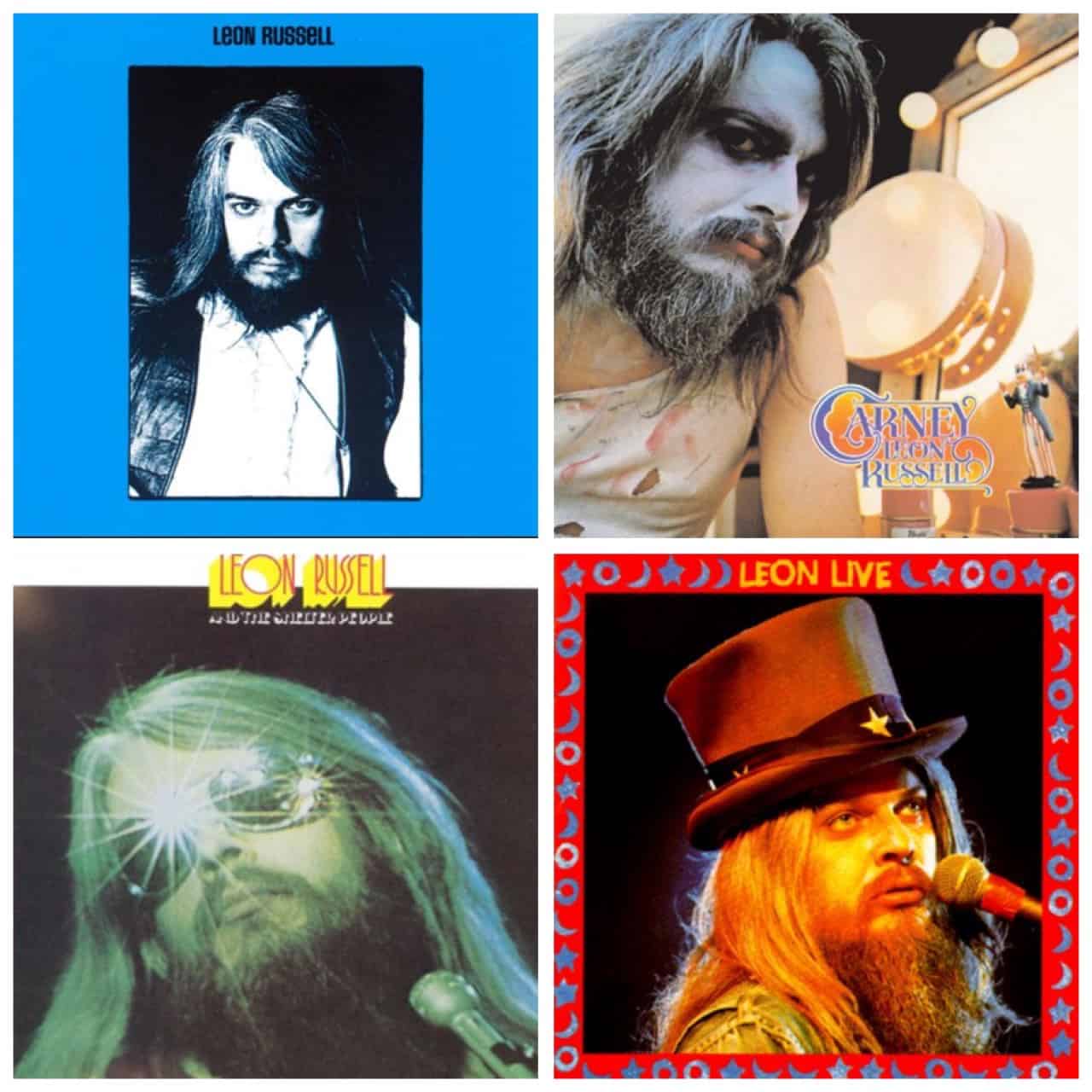 Cover artwork of Leon Russell's early solo albums.